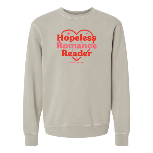 #BookTokBabe HOPELESS ROMANCE READER Unisex Premium Pigment Dyed Crewneck Sweatshirt - Cement