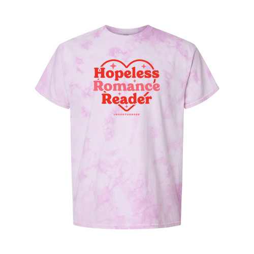 #BookTokBabe HOPELESS ROMANCE READER Premium Tie Dye Tee - Lilac
