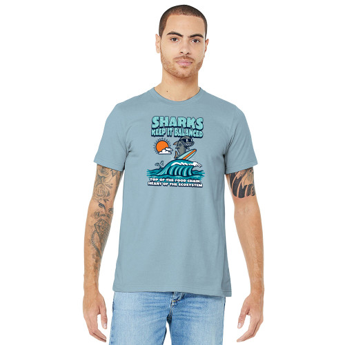 SHARKS KEEP IT BALANCED Unisex Premium Tee - Light Blue