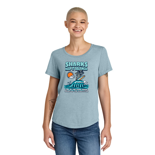 SHARKS KEEP IT BALANCED Premium TriBlend Ladies Tee - I Like You Blue
