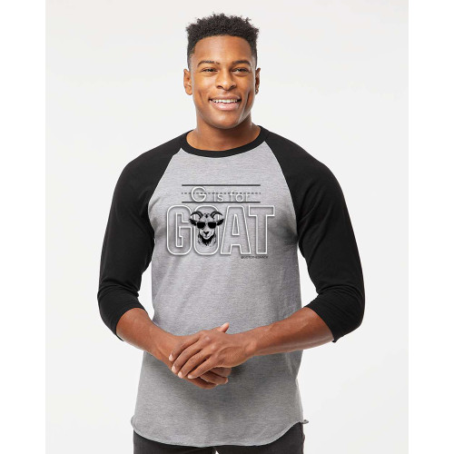 GOAT - PUFF INK - Greatest of All Time - Baseball Tee - Heather Grey/Black