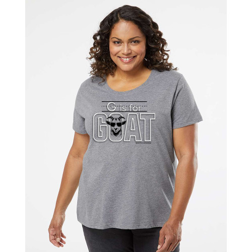 GOAT - PUFF INK - Greatest of All Time - Plus Size Ladies Tee - Granite Heather