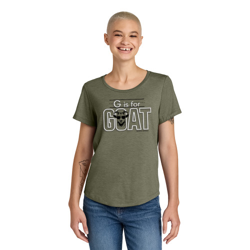 GOAT - PUFF INK - Greatest of All Time - Ladies Tee - Olive You Green