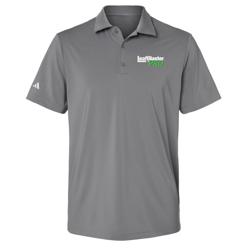 Gutterglove® EMBROIDERED WHITE LEAFBLASTER PRO® Adidas Men's Ultimate Solid Polo - Grey Three Gutterglove® EMBROIDERED WHITE LEAFBLASTER PRO® Adidas Men's Ultimate Solid Polo - Grey Three