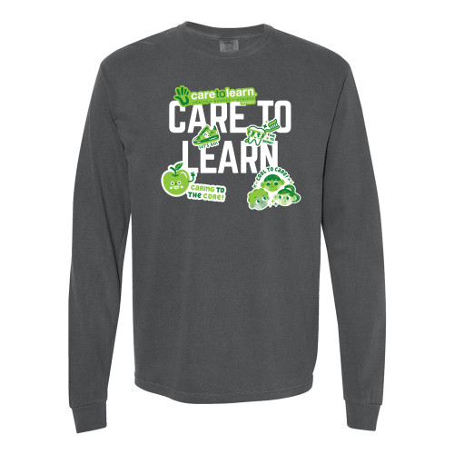 Care to Learn Republic STICKER COLLAGE Premium Long Sleeve Comfort Colors® Unisex Tee - Pepper
