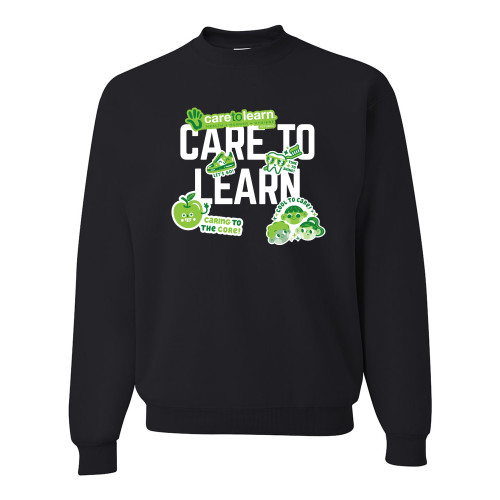 Care to Learn Republic STICKER COLLAGE Unisex Crewneck Sweatshirt - Black