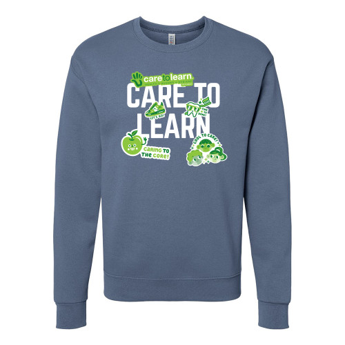 Care to Learn Republic STICKER COLLAGE Unisex Crewneck Sweatshirt - Denim