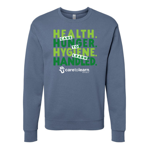 Care to Learn Republic HHH HANDLED Unisex Crewneck Sweatshirt - Denim