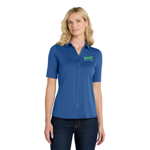 Volt Embroidered Ladies City Stretch Top - True Blue Volt Embroidered Ladies City Stretch Top - True Blue