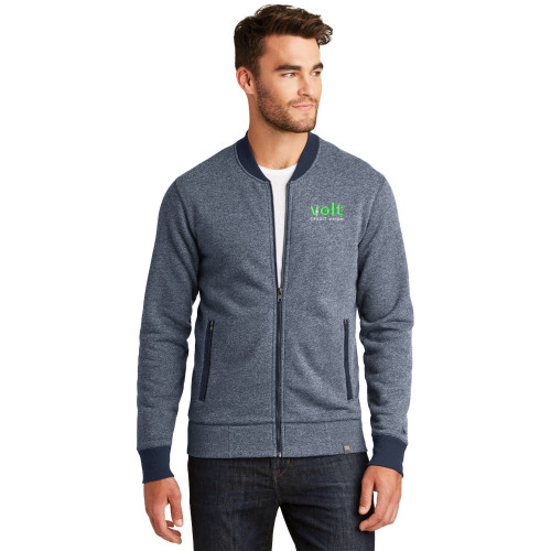 Volt Embroidered New Era® French Terry Baseball Full-Zip - True Navy Twist