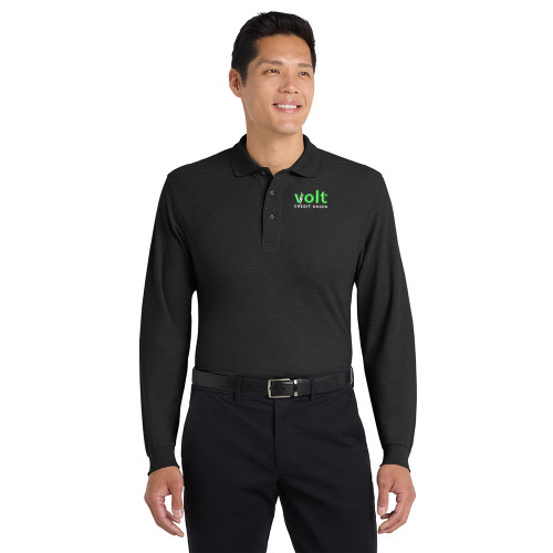 VOLT Embroidered Unisex Silk Touch Long Sleeve Polo VOLT Embroidered Unisex Silk Touch Long Sleeve Polo
