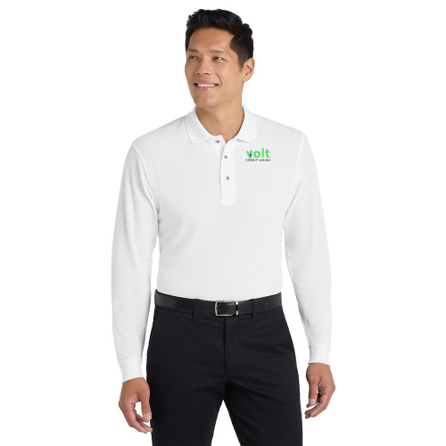 VOLT Embroidered Unisex Silk Touch Long Sleeve Polo VOLT Embroidered Unisex Silk Touch Long Sleeve Polo