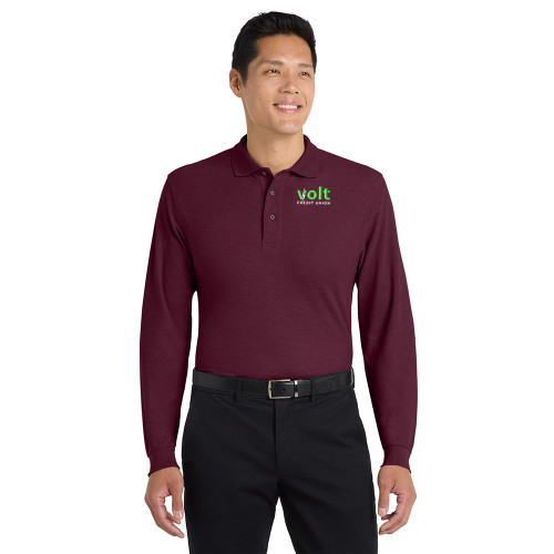 VOLT Embroidered Unisex Silk Touch Long Sleeve Polo VOLT Embroidered Unisex Silk Touch Long Sleeve Polo