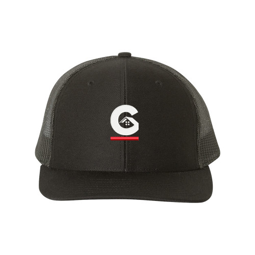 Gutterglove® EMBROIDERED FLC WHITE & RED G HOME® Richardson 112 Cap - Black