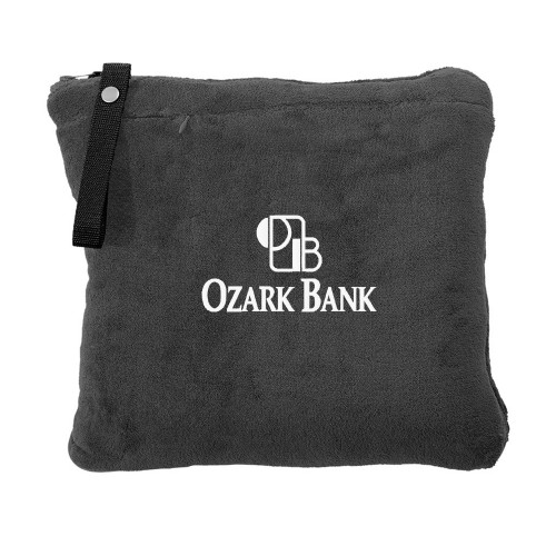 Ozark Bank Embroidered WHITE LOGO - Zippered Travel Blanket