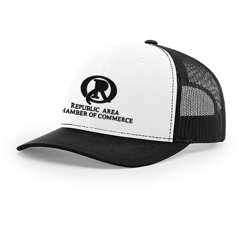 Republic Chamber Richardson® Trucker Cap - Embroidered Logo - BLACK