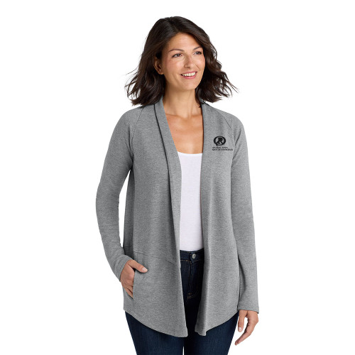 Republic Chamber Ladies Executive Fleece Cardigan - Embroidered Logo - BLACK