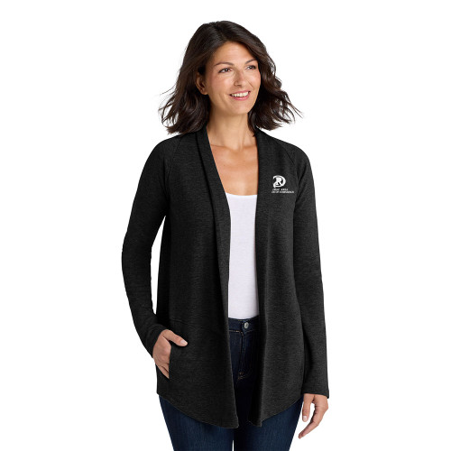 Republic Chamber Ladies Executive Fleece Cardigan - Embroidered Logo - WHITE
