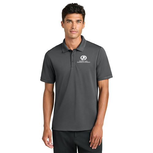 Republic Chamber Unisex Micro Pique Performance Polo - Embroidered Logo - WHITE