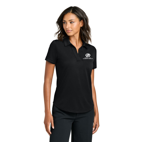 Republic Chamber Ladies Micro Pique Performance Polo - Embroidered Logo - WHITE