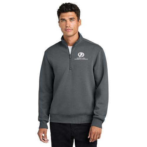 Republic Chamber Unisex Soft Polished Quarter Zip - Embroidered Logo - WHITE