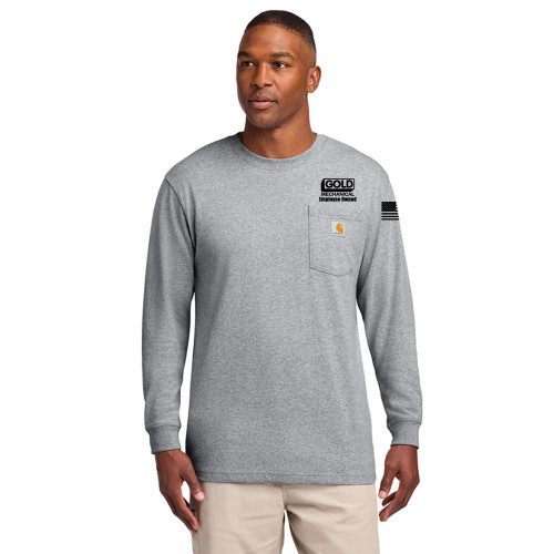 Gold Mechanical BLACK PRINT Carhartt Long Sleeve Pocket Tee