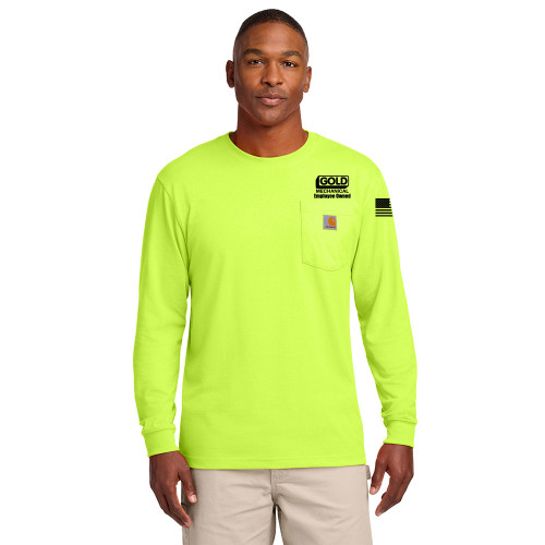 Gold Mechanical BLACK PRINT Carhartt Long Sleeve Pocket Tee