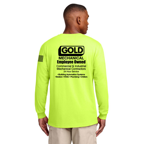 Gold Mechanical BLACK PRINT Carhartt Long Sleeve Pocket Tee