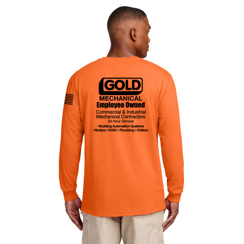 Gold Mechanical BLACK PRINT Carhartt Long Sleeve Pocket Tee