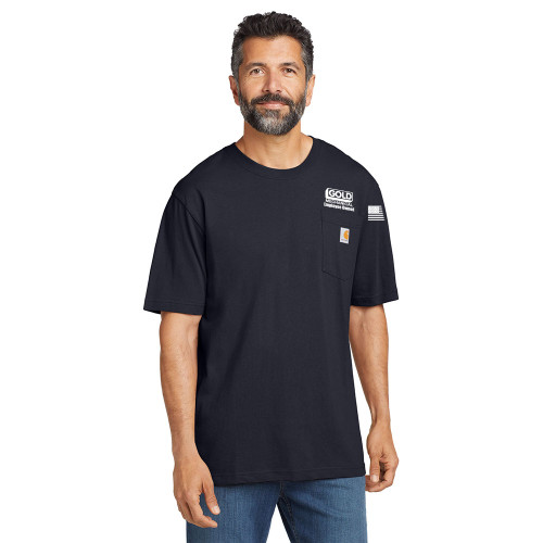 Gold Mechanical WHITE PRINT Carhartt Short Sleeve Pocket Tee