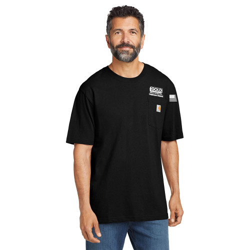 Gold Mechanical WHITE PRINT Carhartt Short Sleeve Pocket Tee