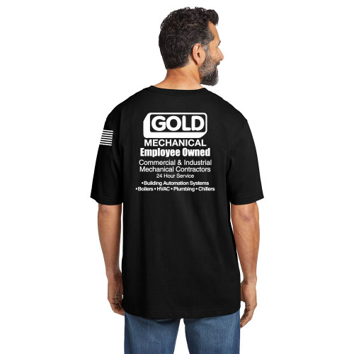 Gold Mechanical WHITE PRINT Carhartt Short Sleeve Pocket Tee