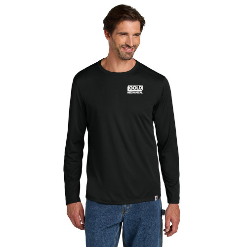 Gold Mechanical BLACK & WHITE Embroidered Carhartt® Sun Defender™ Long Sleeve T-Shirt