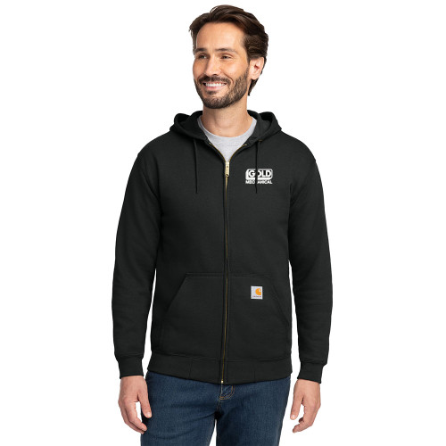 Gold Mechanical BLACK & WHITE Embroidered Carhartt® Midweight Hooded Zip-Front Sweatshirt