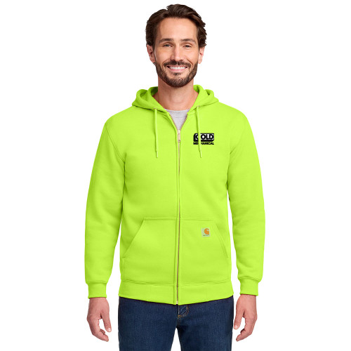 Gold Mechanical BLACK & WHITE Embroidered Carhartt® Midweight Hooded Zip-Front Sweatshirt