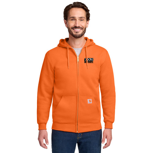 Gold Mechanical BLACK & WHITE Embroidered Carhartt® Midweight Hooded Zip-Front Sweatshirt