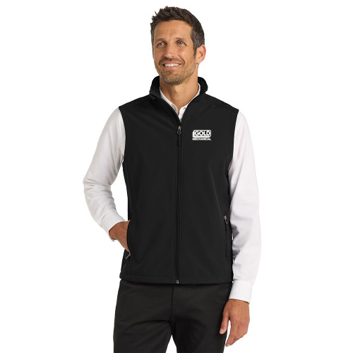 Gold Mechanical BLACK & WHITE Embroidered Soft Shell Vest
