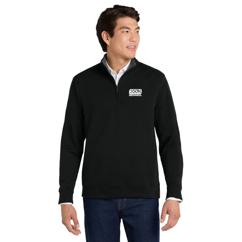 Gold Mechanical BLACK & WHITE Embroidered Executive Fleece Quarter Zip
