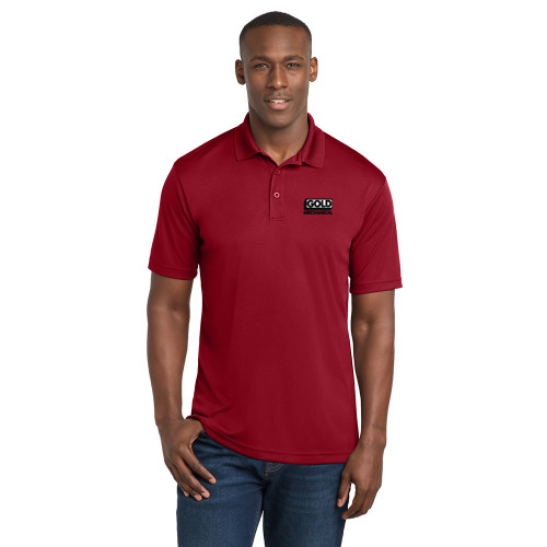 Gold Mechanical BLACK & WHITE Embroidered PosiCharge® Competitor™ Polo