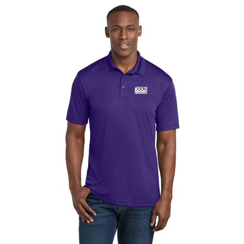 Gold Mechanical BLACK & WHITE Embroidered PosiCharge® Competitor™ Polo