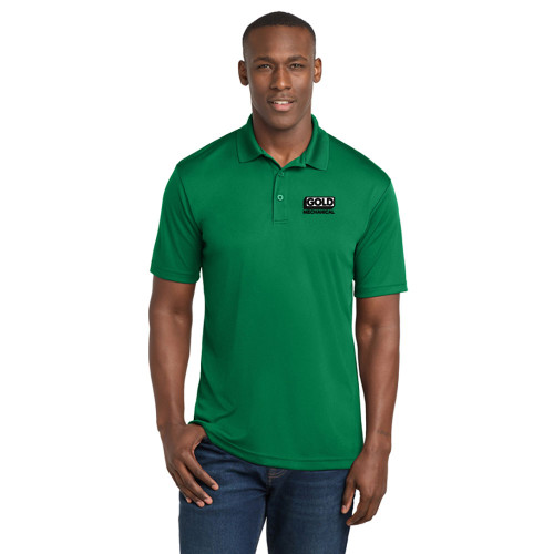 Gold Mechanical BLACK & WHITE Embroidered PosiCharge® Competitor™ Polo