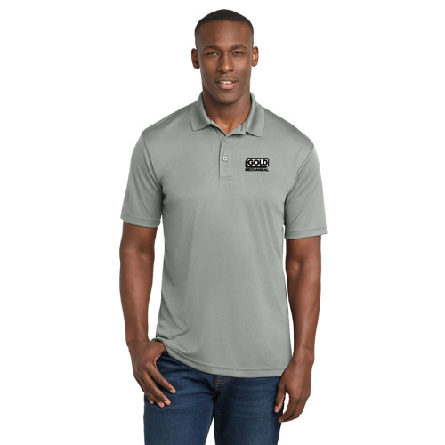 Gold Mechanical BLACK & WHITE Embroidered PosiCharge® Competitor™ Polo