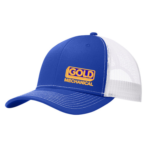 Gold Mechanical FULL COLOR Embroidered Trucker Cap