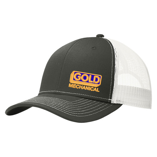 Gold Mechanical FULL COLOR Embroidered Trucker Cap