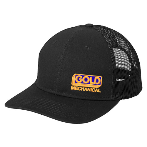 Gold Mechanical FULL COLOR Embroidered Trucker Cap