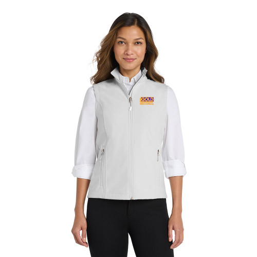 Gold Mechanical FULL COLOR Embroidered Ladies' Soft Shell Vest