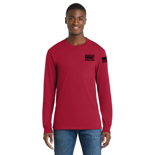 Gold Mechanical BLACK PRINT Long Sleeve Pocket Tee