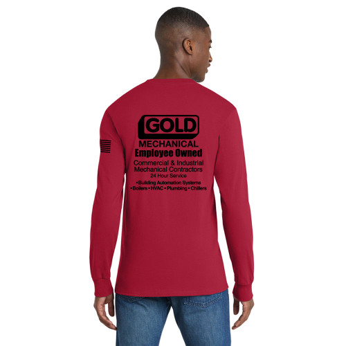 Gold Mechanical BLACK PRINT Long Sleeve Pocket Tee