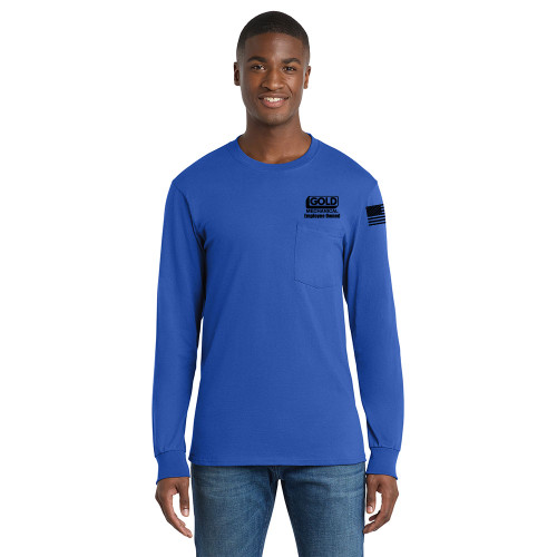 Gold Mechanical BLACK PRINT Long Sleeve Pocket Tee