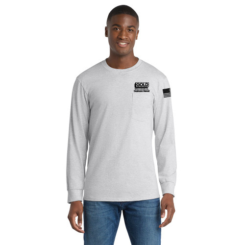 Gold Mechanical BLACK PRINT Long Sleeve Pocket Tee